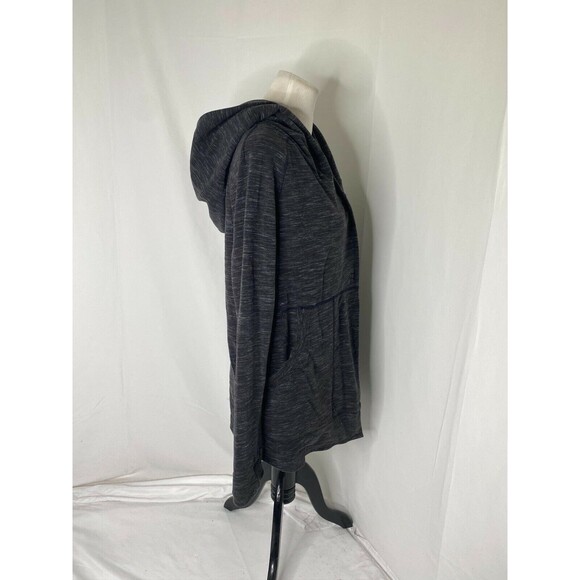 Lululemon Women’s Jacket Grey Black Athletica Hooded Button Sweatshirt Size 6 - Picture 6 of 8